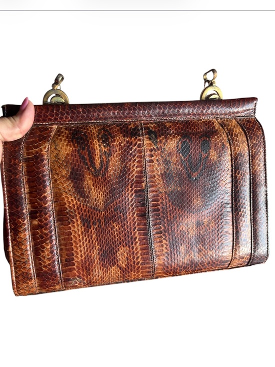 Vintage Handbags - Vintage Genuine Cobra Snakeskin Crossbody Bag